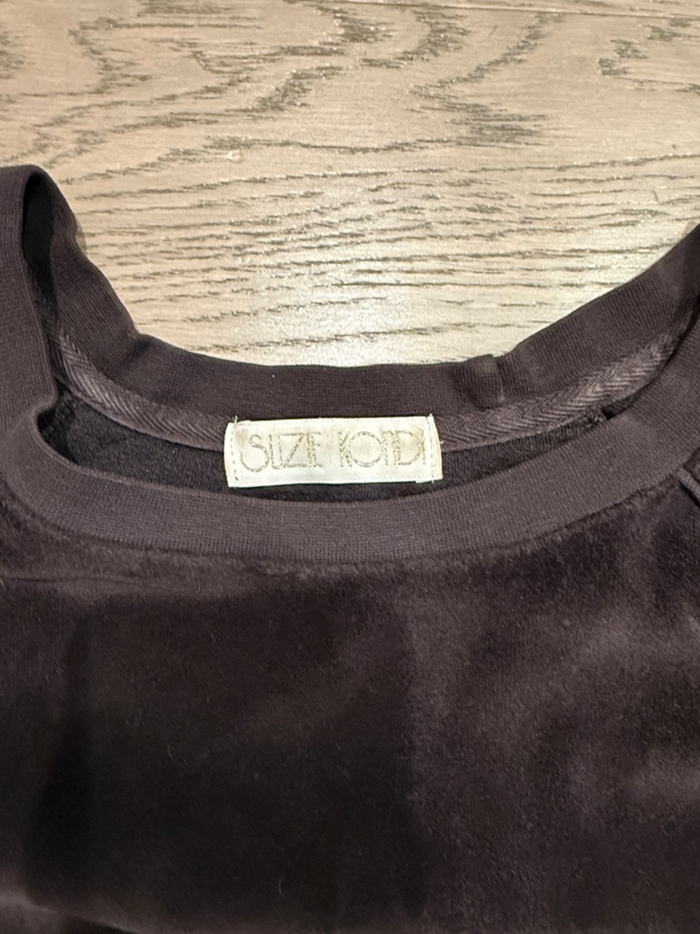 Suzi Kondi Women's Brown Velour Crewneck Sweatshirt - Picture 2 of 2